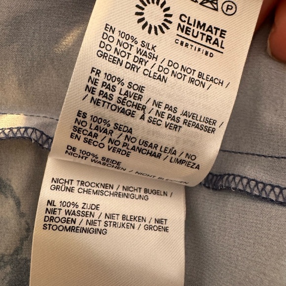 Reformation Frankie Silk Dress Trieste Border Brand New - Picture 10 of 10